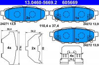 Brzdové destičky ATE 13.0460-5669 (AT 605669) Brzdové destičky ATE 13.0460-5669 (AT 605669)