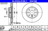 Brzdový kotouč ATE 24.0324-0166 (AT 524166) - Power Disc - OPEL