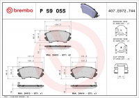 Sada brzdových destiček BREMBO P59055 Sada brzdových destiček BREMBO P59055