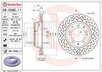 Brzdový kotouč BREMBO 09.C085.11 - PORSCHE