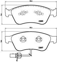 Sada brzdových destiček BREMBO P85087 - AUDI Sada brzdových destiček BREMBO P85087 - AUDI