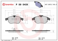 Sada brzdových destiček BREMBO P59043X - CADILLAC, FIAT, OPEL, SAAB
