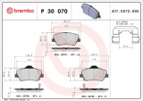 Sada brzdových destiček BREMBO P30070 - HYUNDAI, KIA