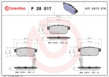 Sada brzdových destiček BREMBO P28017 - ACURA, HONDA, ROVER