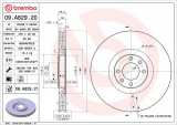 Brzdový kotouč BREMBO 09.A829.21 - CITROËN, DS, PEUGEOT