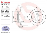 Brzdový kotouč BREMBO 08.8316.20