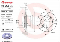 Brzdový kotouč BREMBO MAX 09.5196.75 - CITROËN