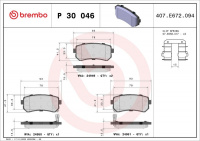 Sada brzdových destiček BREMBO P30046 Sada brzdových destiček BREMBO P30046