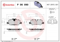 Sada brzdových destiček BREMBO P06090 - MINI