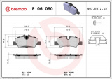 Sada brzdových destiček BREMBO P06090 - MINI