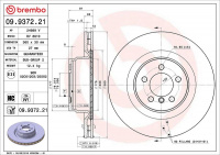 Brzdový kotouč BREMBO 09.9372.21 - LAND ROVER Brzdový kotouč BREMBO 09.9372.21 - LAND ROVER
