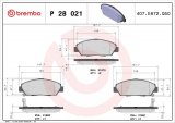 Sada brzdových destiček BREMBO P28021 - HONDA, ROVER