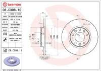 Brzdový kotouč BREMBO 08.C308.11