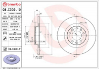 Brzdový kotouč BREMBO 08.C309.10