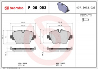 Sada brzdových destiček BREMBO P06093 - BMW, MINI