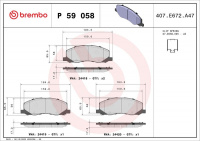 Sada brzdových destiček BREMBO P59058 - OPEL, SAAB