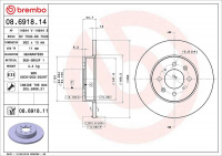 Brzdový kotouč BREMBO 08.6918.14 - ROVER