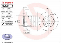 Brzdový kotouč BREMBO 08.4250.14 - OPEL