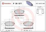 Sada brzdových destiček BREMBO P30077 - KIA