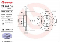 Brzdový kotouč BREMBO 08.8638.1X Brzdový kotouč BREMBO 08.8638.1X