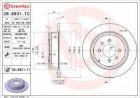 Brzdový kotouč BREMBO 08.6931.10 - PEUGEOT