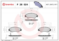 Sada brzdových destiček BREMBO P28024 - HONDA Sada brzdových destiček BREMBO P28024 - HONDA