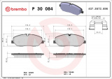 Sada brzdových destiček BREMBO P30084 - HYUNDAI