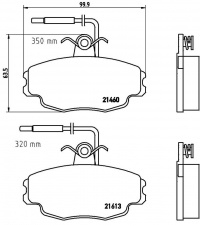 Sada brzdových destiček BREMBO P61043 - CITROËN