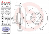 Brzdový kotouč BREMBO 09.C116.11 - BMW