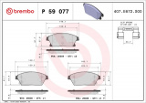 Sada brzdových destiček BREMBO P59077 - CADILLAC, CHEVROLET, OPEL, VAUXHALL