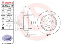Brzdový kotouč BREMBO 08.6968.10 - MERCEDES-BENZ