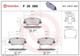 Sada brzdových destiček BREMBO P30089 - HYUNDAI