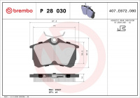 Sada brzdových destiček BREMBO P28030 - HONDA Sada brzdových destiček BREMBO P28030 - HONDA