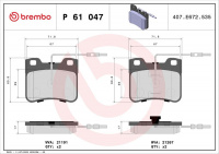 Sada brzdových destiček BREMBO P61047 - CITROËN, PEUGEOT