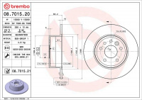 Brzdový kotouč BREMBO 08.7015.20 - SAAB