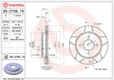 Brzdový kotouč BREMBO MAX 09.5708.75 - FORD
