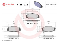 Sada brzdových destiček BREMBO P28032 - HONDA Sada brzdových destiček BREMBO P28032 - HONDA