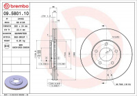 Brzdový kotouč BREMBO 09.5801.10 - CHRYSLER