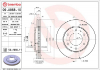 Brzdový kotouč BREMBO 09.A868.10 - FIAT, MITSUBISHI