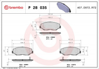 Sada brzdových destiček BREMBO P28035 - HONDA Sada brzdových destiček BREMBO P28035 - HONDA