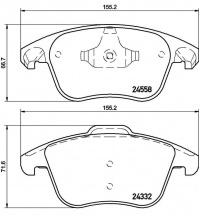 Sada brzdových destiček BREMBO P61117 - CITROËN, DS, PEUGEOT