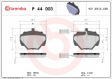 Sada brzdových destiček BREMBO P44003 - LAND ROVER