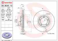 Brzdový kotouč BREMBO 09.B030.10 - HYUNDAI