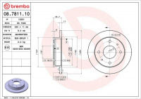Brzdový kotouč BREMBO 08.7811.10 - HYUNDAI Brzdový kotouč BREMBO 08.7811.10 - HYUNDAI