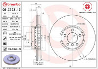 Brzdový kotouč BREMBO 09.C393.13 - BMW Brzdový kotouč BREMBO 09.C393.13 - BMW