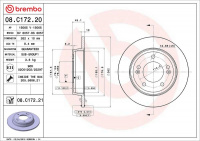 Brzdový kotouč BREMBO 08.C172.21 Brzdový kotouč BREMBO 08.C172.21