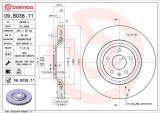 Brzdový kotouč BREMBO 09.B038.11 - AUDI