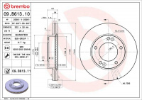 Brzdový kotouč BREMBO 09.B613.10 - KIA Brzdový kotouč BREMBO 09.B613.10 - KIA