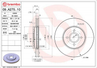 Brzdový kotouč BREMBO 09.A275.10 - FORD Brzdový kotouč BREMBO 09.A275.10 - FORD