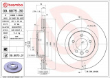 Brzdový kotouč BREMBO 09.8875.30 - LAND ROVER